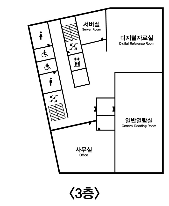 효양도서관 3F 안내 도면입니다.