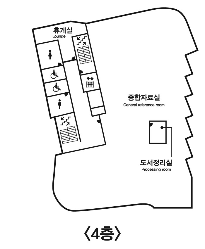 효양도서관 4F 안내 도면입니다.