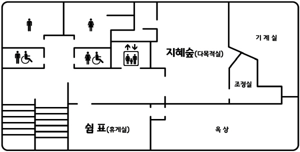 마장도서관 4F 안내 도면입니다.